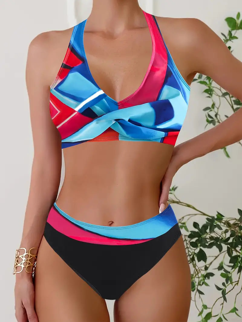 Stylowe bikini z półokrągłym krzyżem