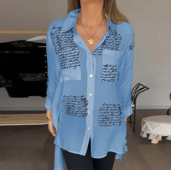 Helena - Elegancka i wygodna bluzka zapinana na guziki