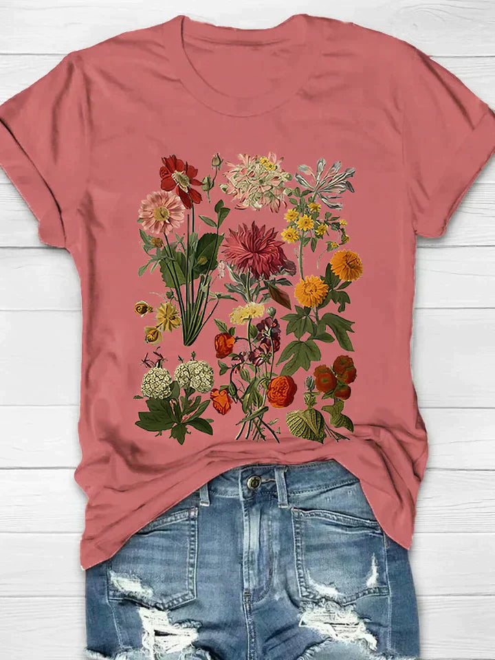 Yana | Vintage Floral T-shirt w stylu retro dla swobodnego szyku