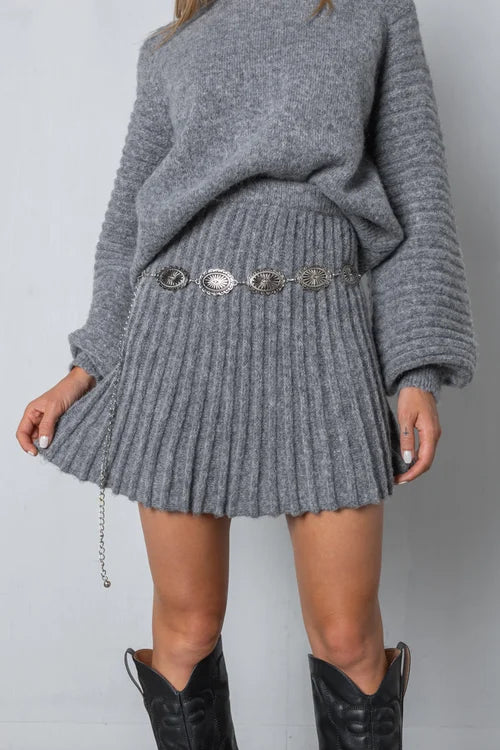 Elianora - Elegancki zestaw sweter i spódnica dla kobiet