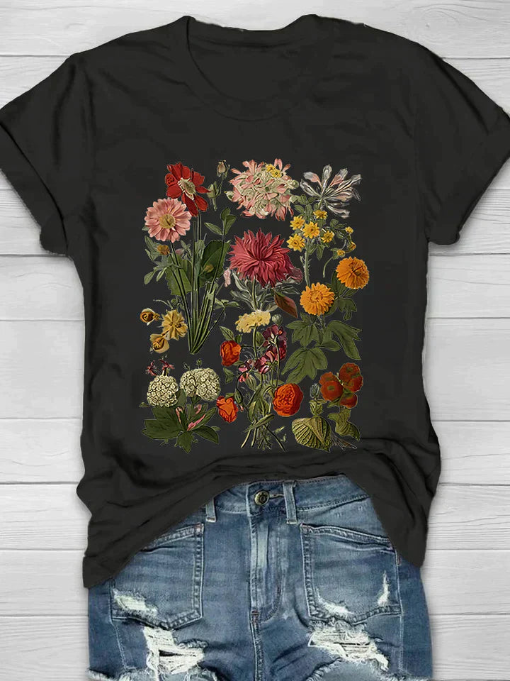 Yana | Vintage Floral T-shirt w stylu retro dla swobodnego szyku