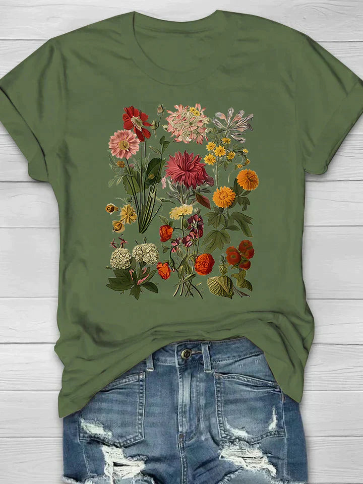 Yana | Vintage Floral T-shirt w stylu retro dla swobodnego szyku
