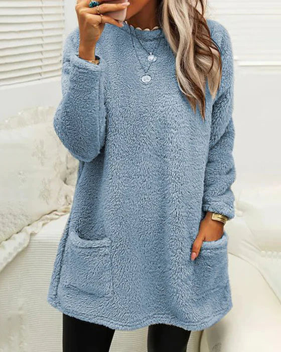 Sweter damski z kieszeniami