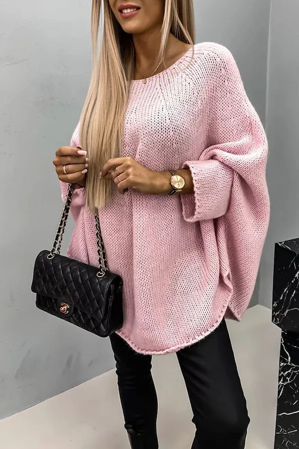 Stylowy sweter z okrągłym dekoltem zapewniający przytulny wygląd