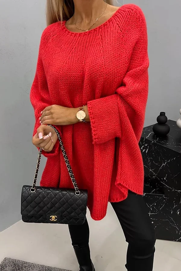Stylowy sweter z okrągłym dekoltem zapewniający przytulny wygląd