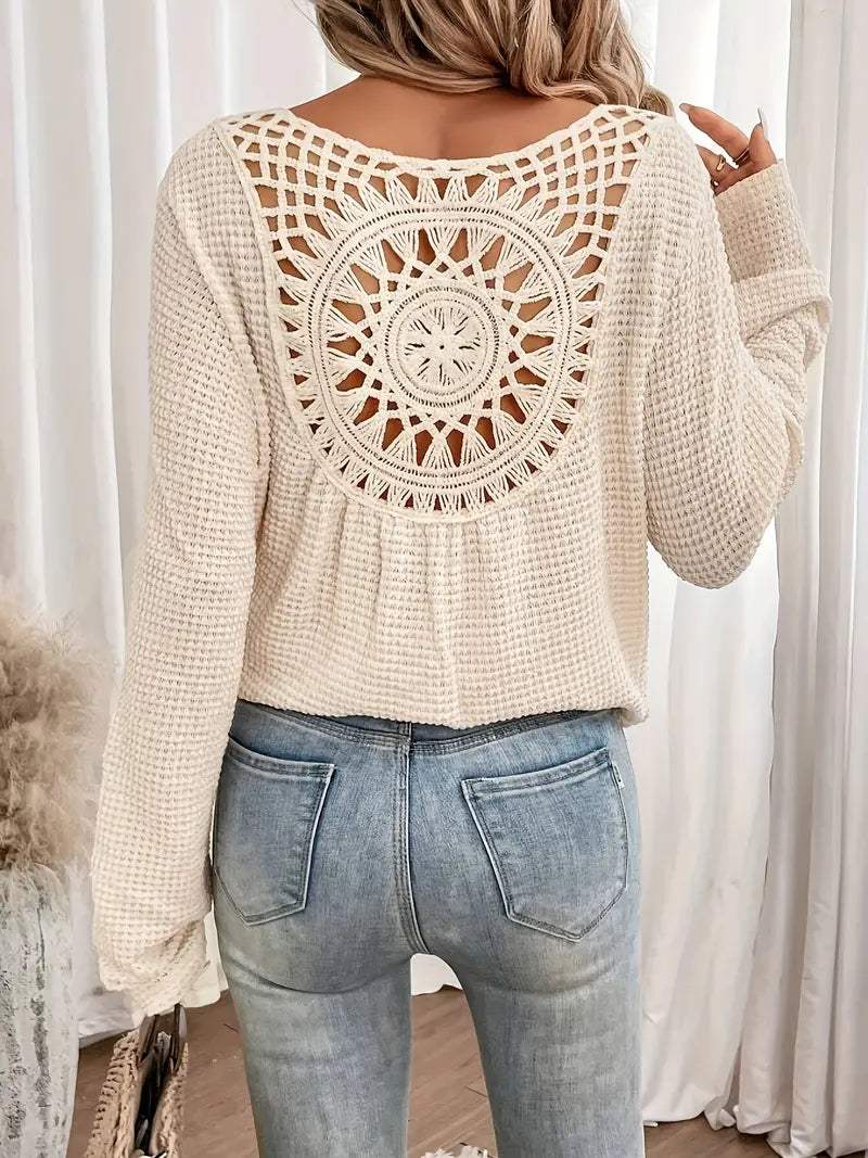 Sweter damski z dzianiny V-Neck
