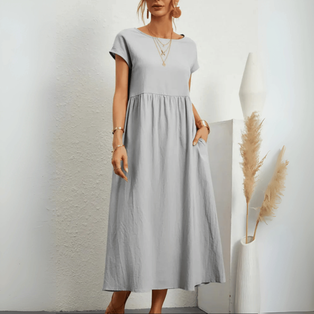 Damskie sukienki maxi w stylu vintage z bawełny i lnu