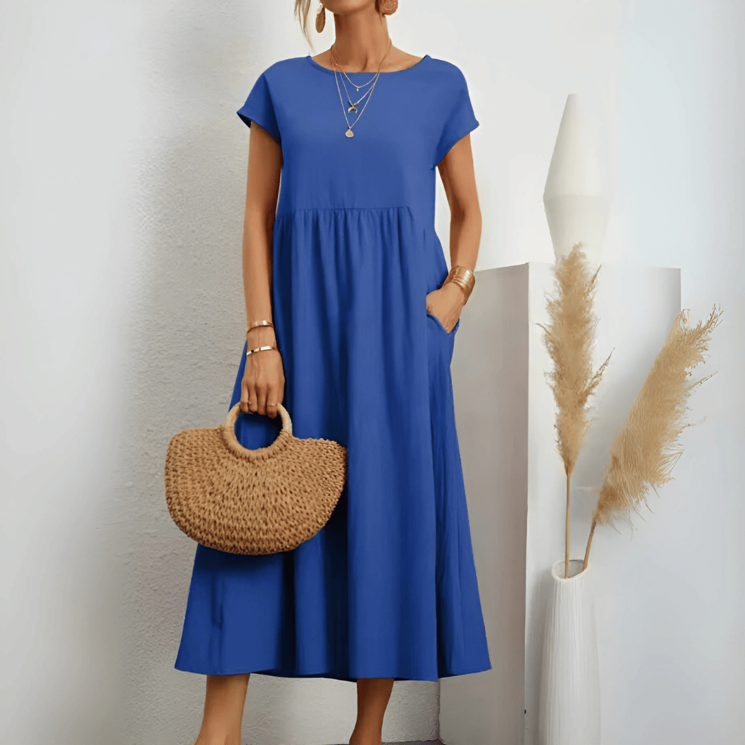 Damskie sukienki maxi w stylu vintage z bawełny i lnu