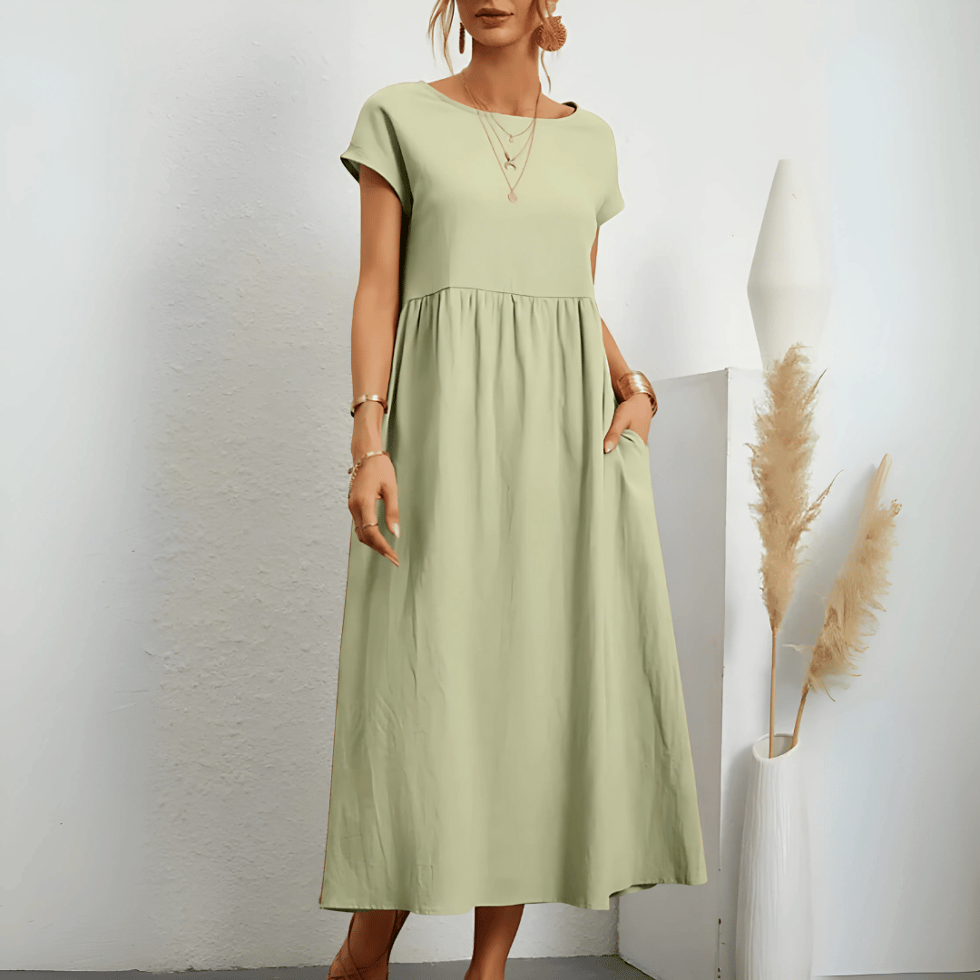 Damskie sukienki maxi w stylu vintage z bawełny i lnu