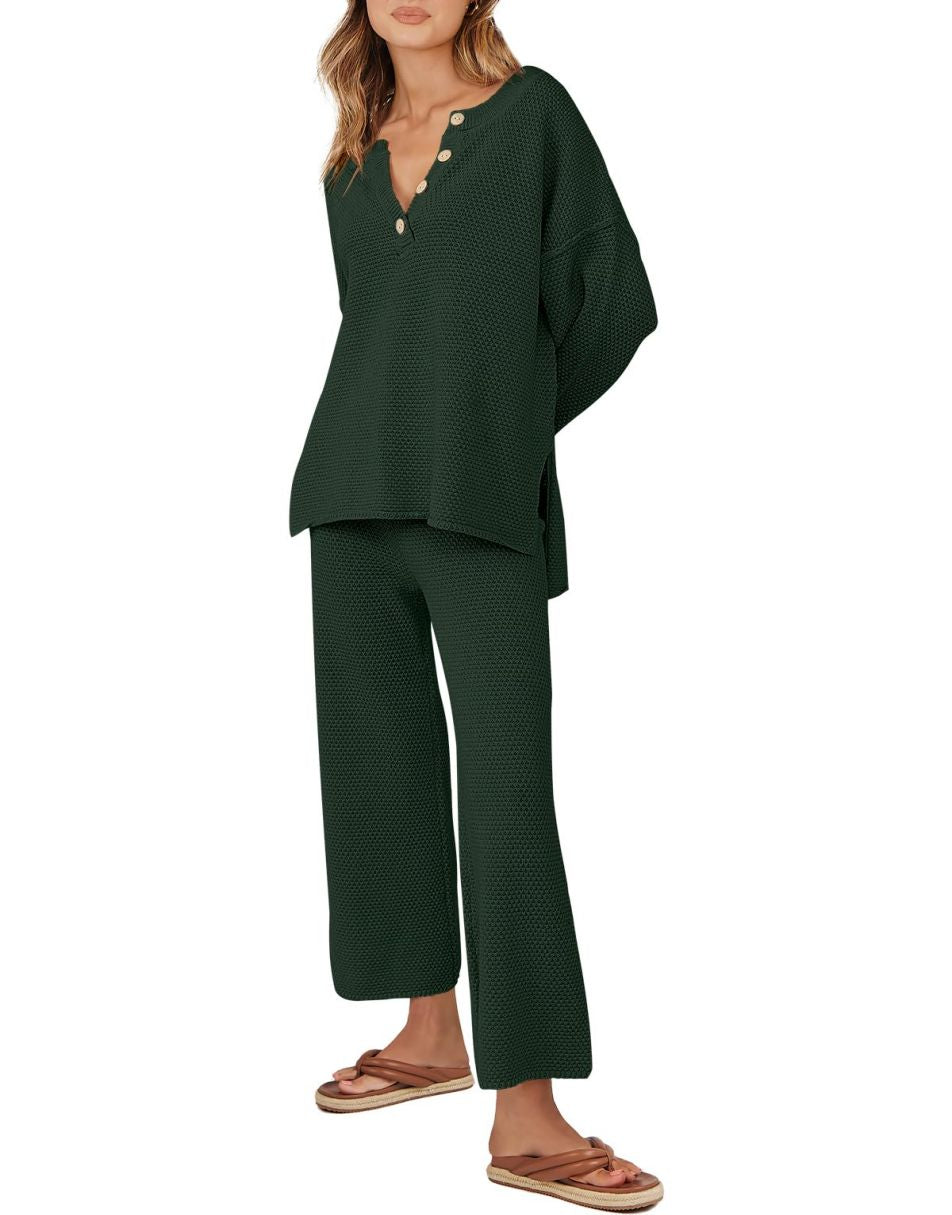 Nina - Damski zestaw wypoczynkowy z dzianiny oversize