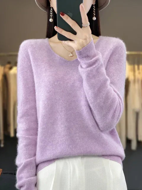Sweter damski z miękkiej mieszanki materiałów