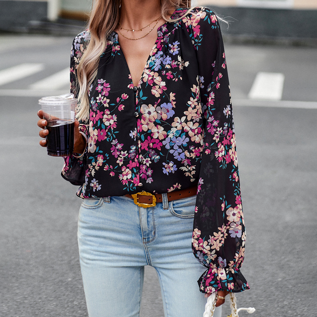 Ivonne - Elegancka bluzka w kwiaty