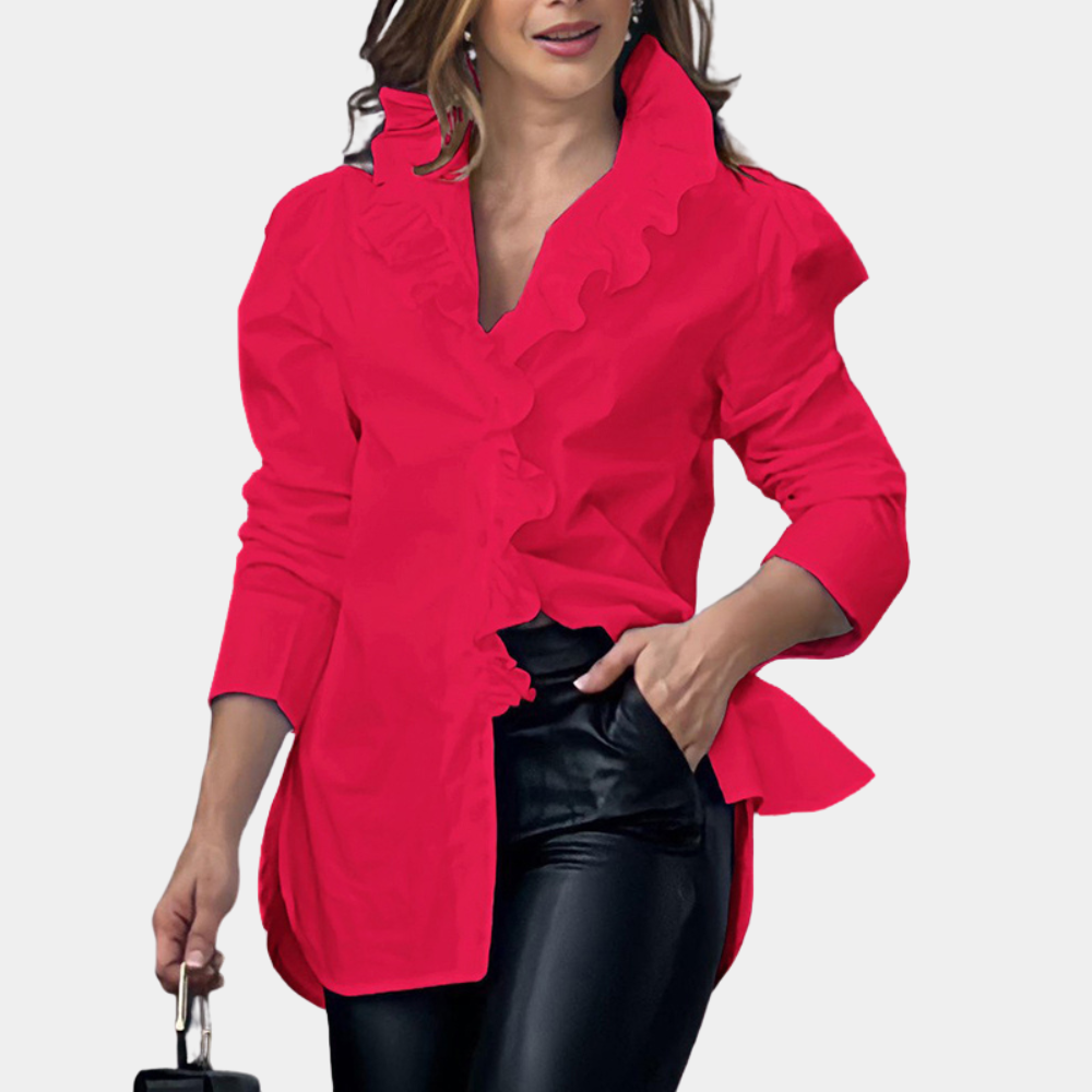 Clotilda - Elegancka bluzka damska z falbanami