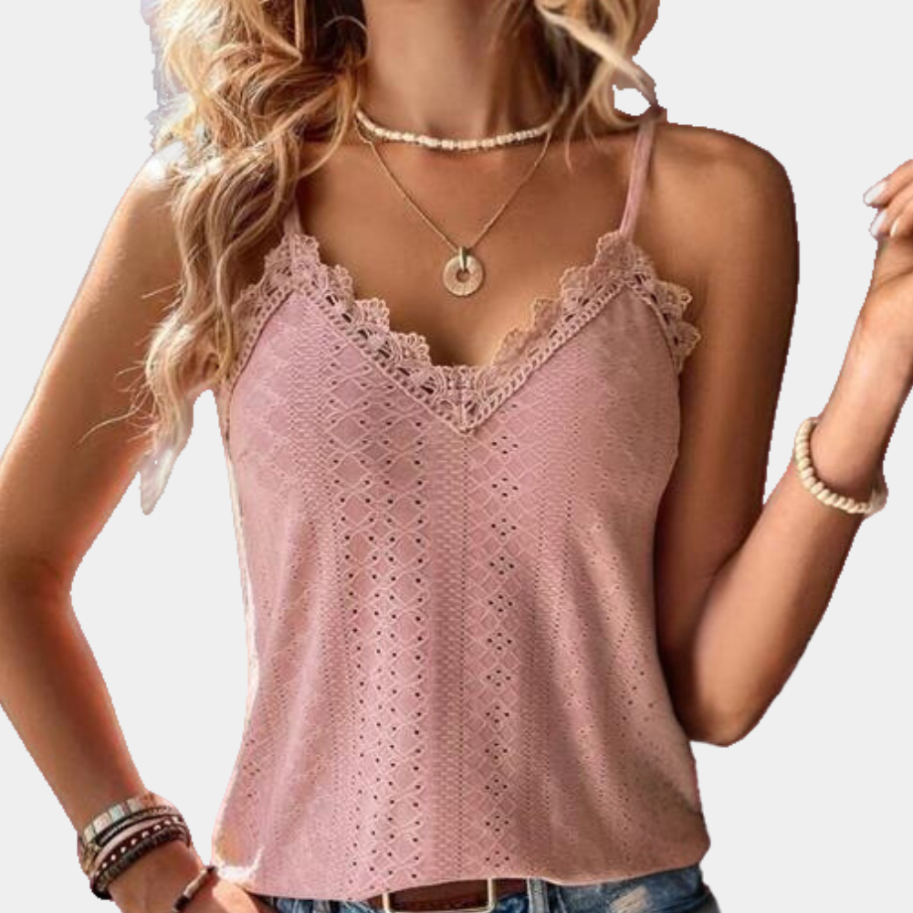 Stylowy damski top z dekoltem w szpic