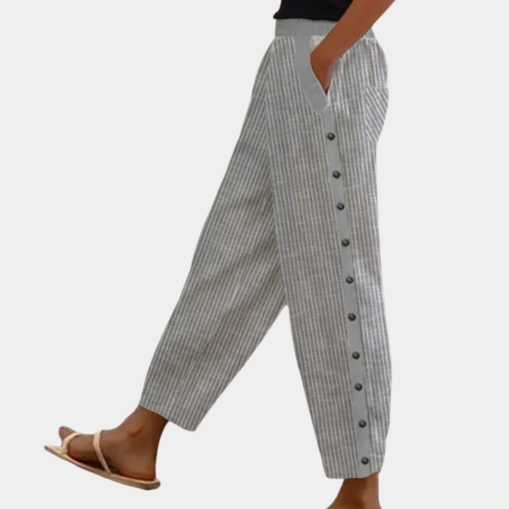 Tania - Stylowe, eleganckie spodnie damskie w paski