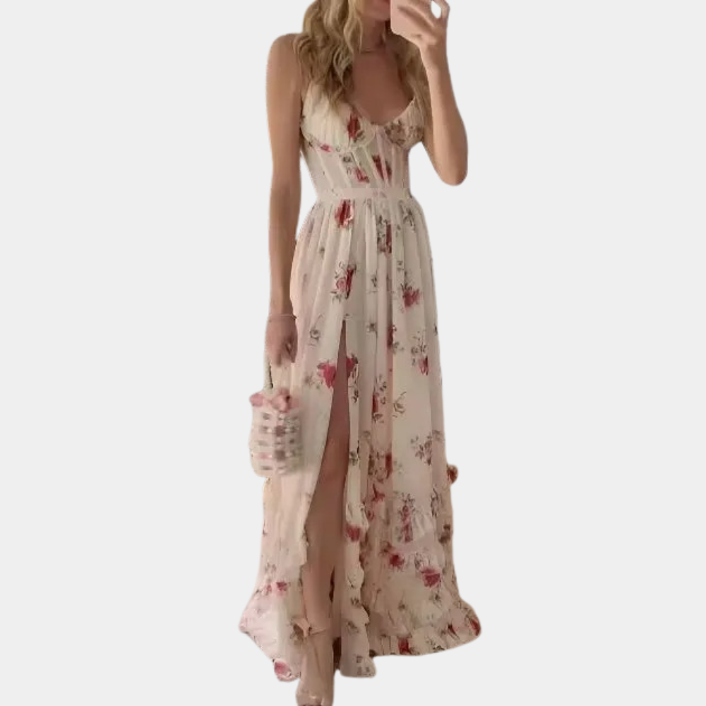 Annabelle - Elegancka długa sukienka bez rękawów dla kobiet