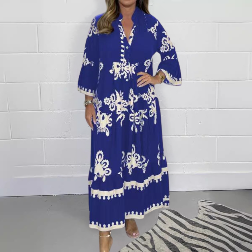 Lisette - Sukienka maxi z kwiatowym nadrukiem dla kobiet