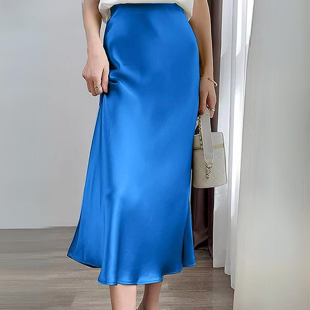 Cecilia - Casualowa satynowa spódnica na imprezę