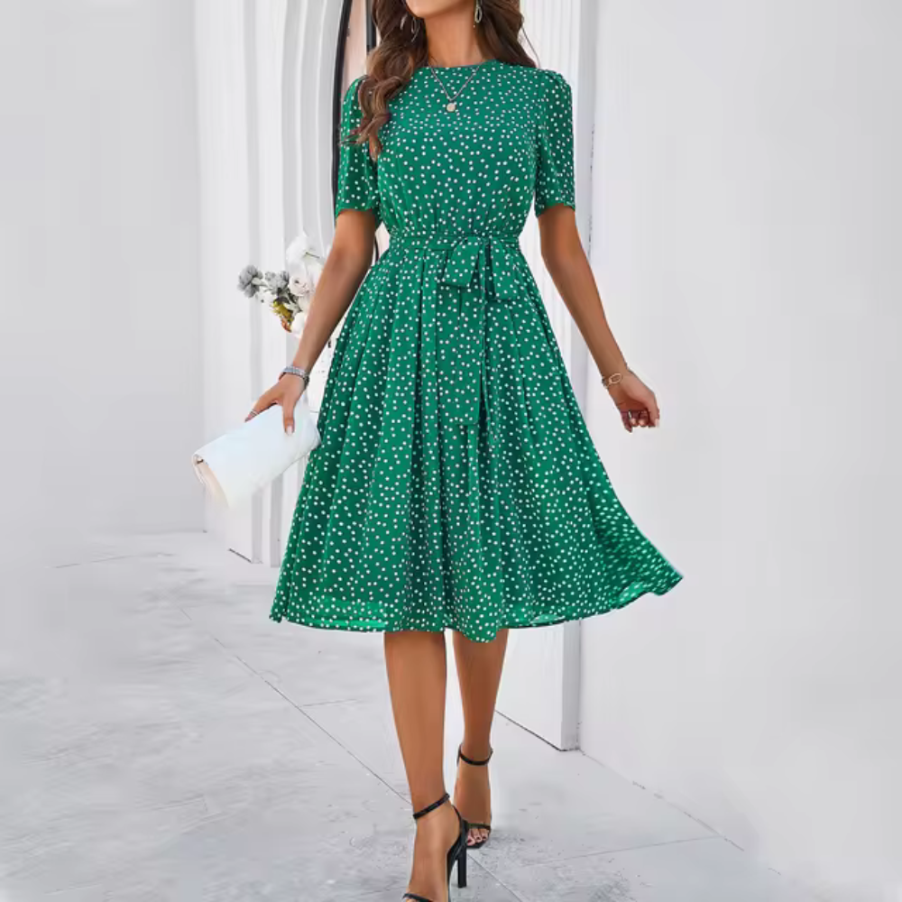 Giulia - Elegancka koronkowa sukienka w kropki