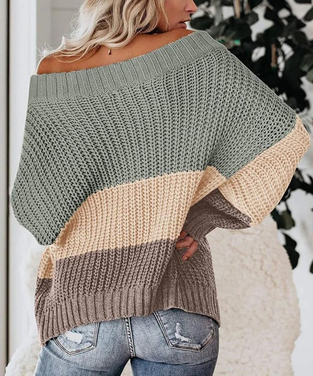 Sweter vintage z blokowym wzorem - Jane
