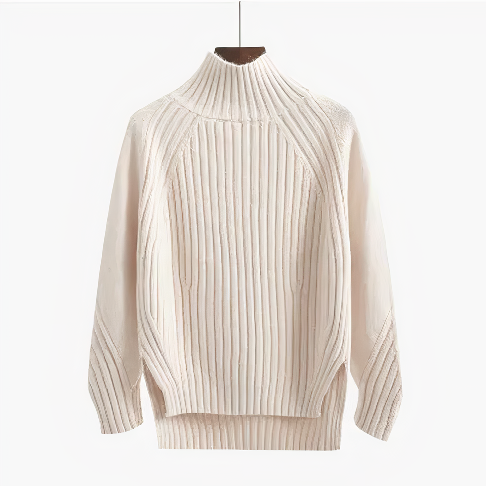 SWETER Z DZIANINY AYA™ Z OKRĄGŁYM DEKOLTEM