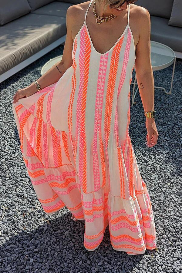 Kalea - Sukienka Cami maxi z etnicznym nadrukiem