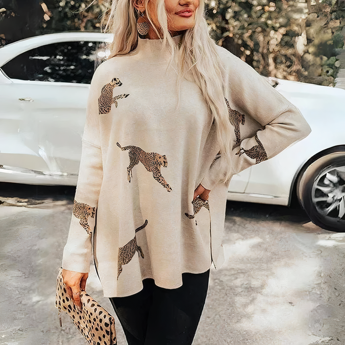 Sweter w panterkę - Harlee