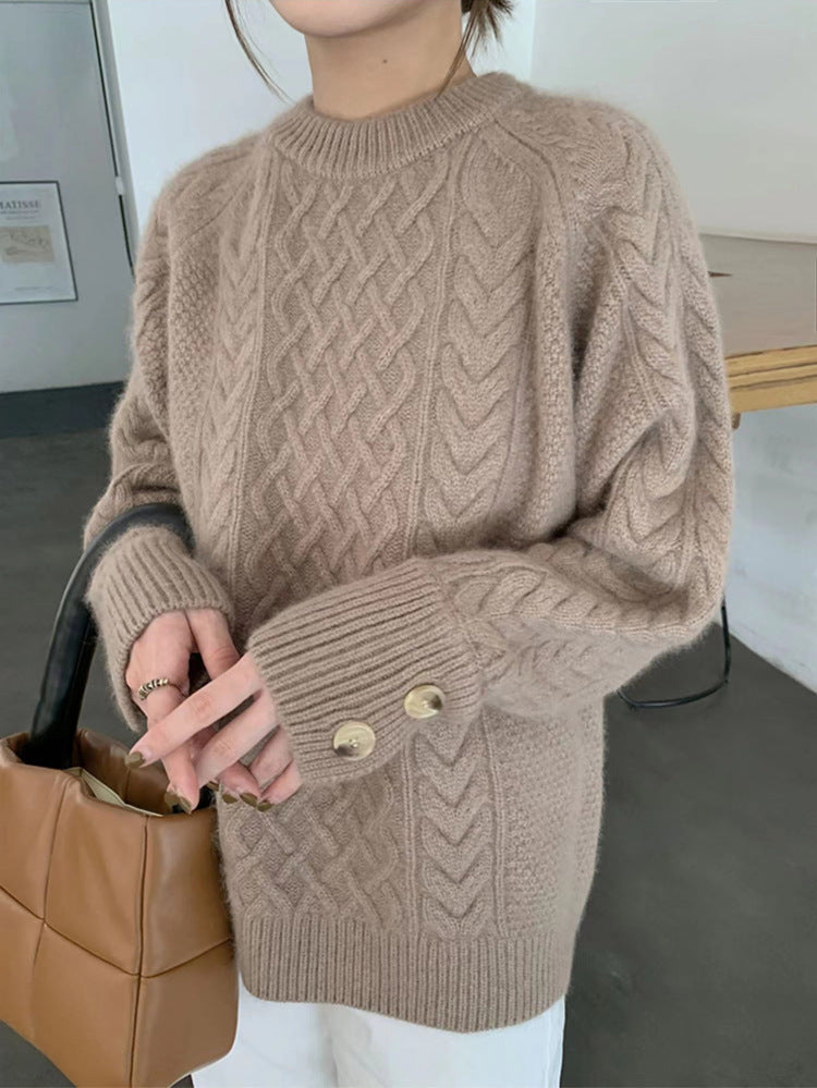 Sweter damski z grubymi guzikami