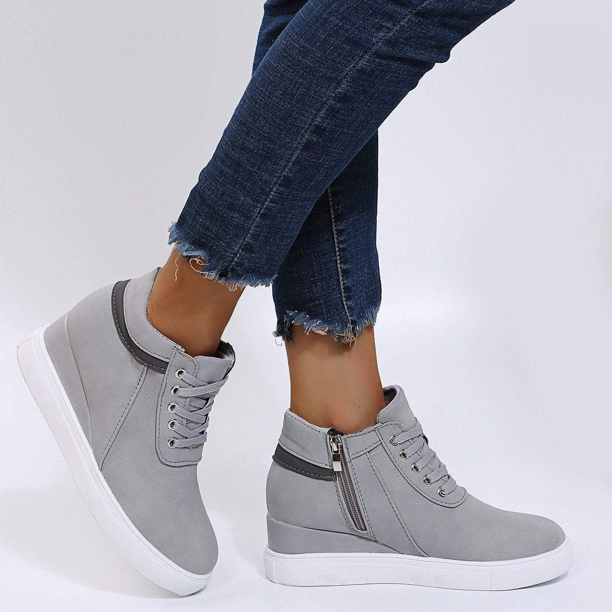 Nicoletta - Damskie sznurowane buty na wysokim obcasie