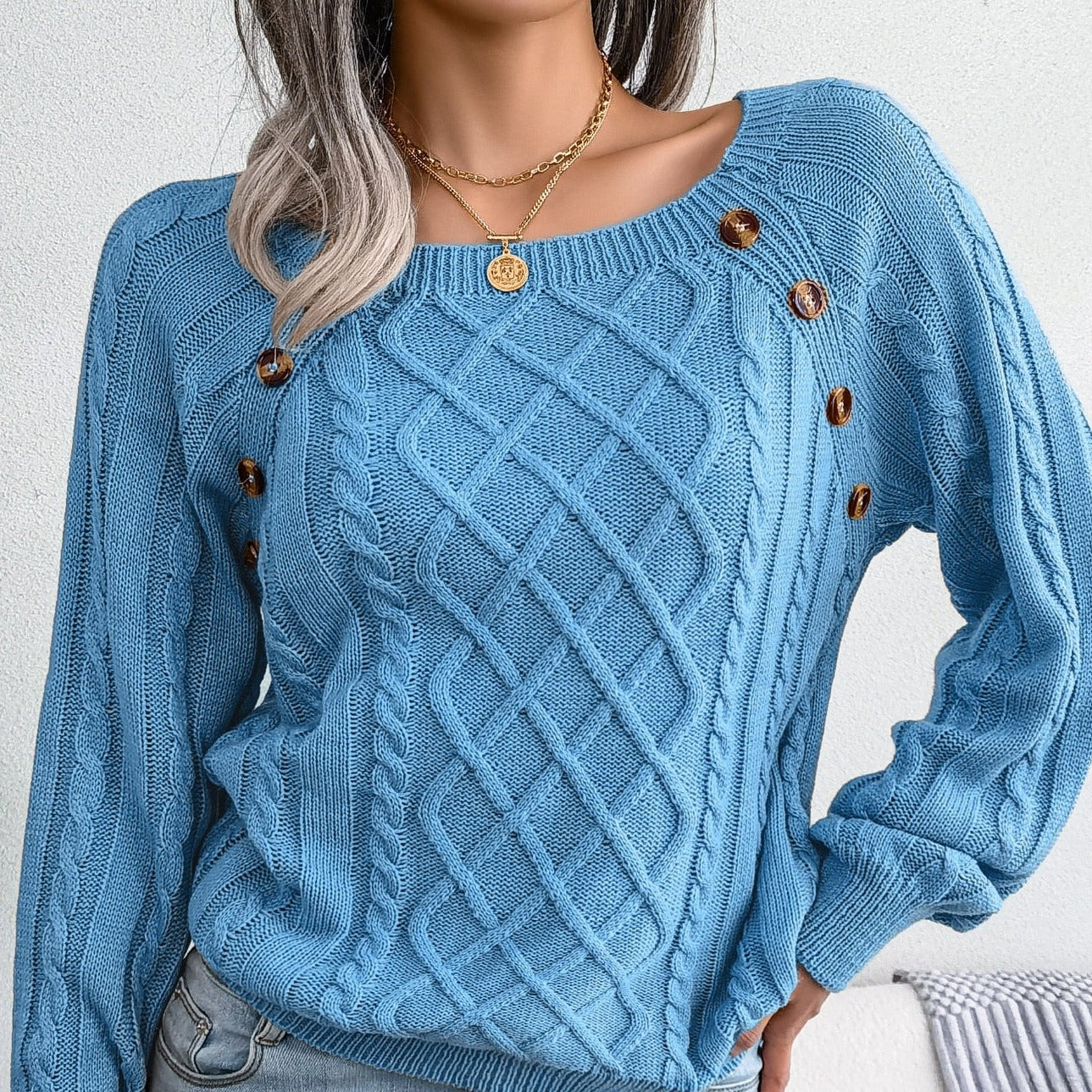 Stylowy sweter damski z dzianiny - Adelinda