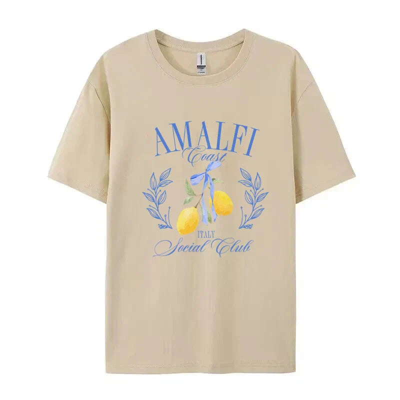 T-shirt - kolekcja Amalfi - przewiewny, ponadczasowy design, luźny krój - idealny na co dzień i na oficjalne okazje