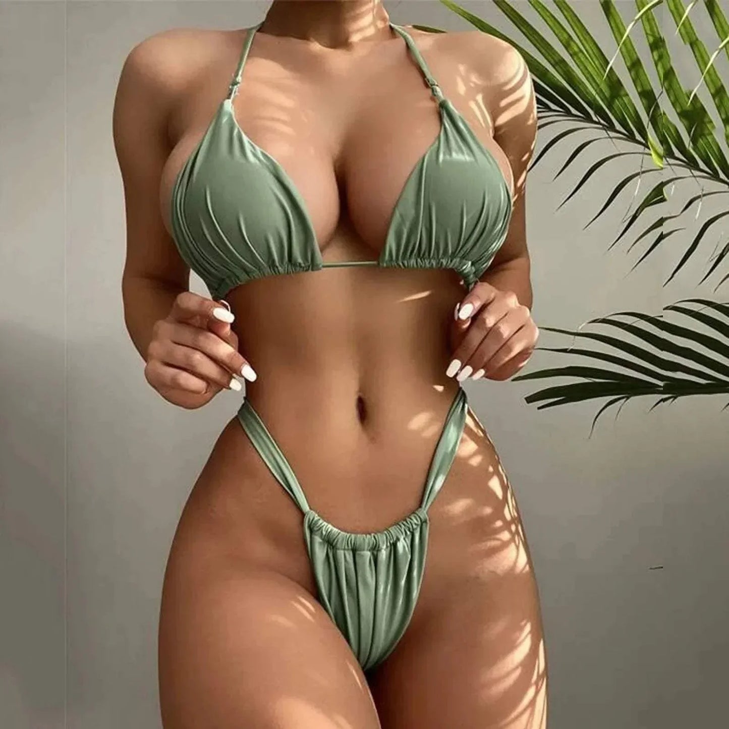 Zestaw bikini - Trójkątny top - Regulowane ramiączka - Elegancki - Idealny na letnie dni