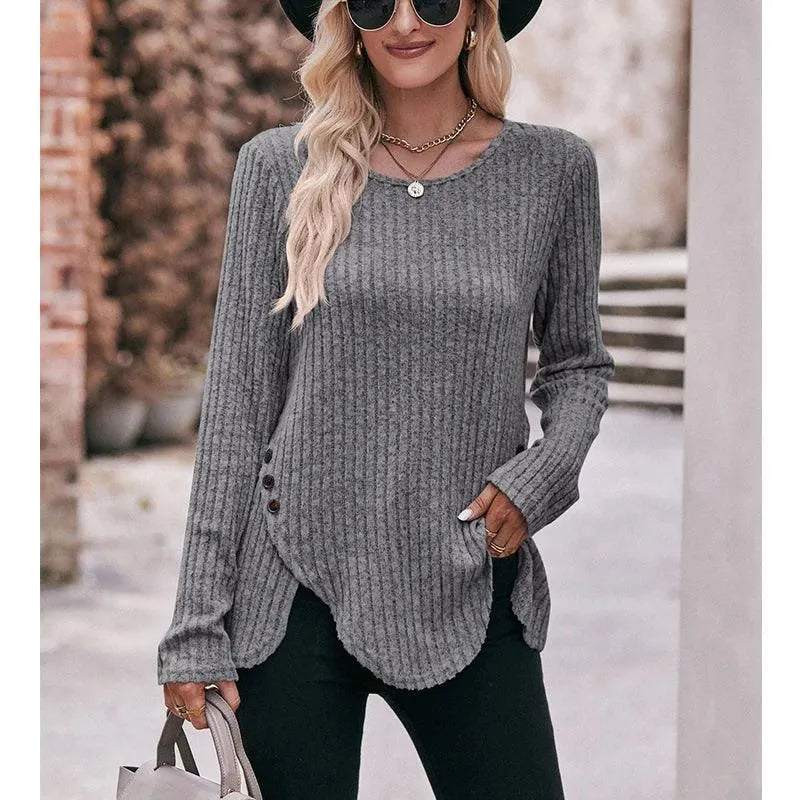 Sweter z dzianiny - elegancja i wygoda - miękki materiał - idealny na jesień i zimę