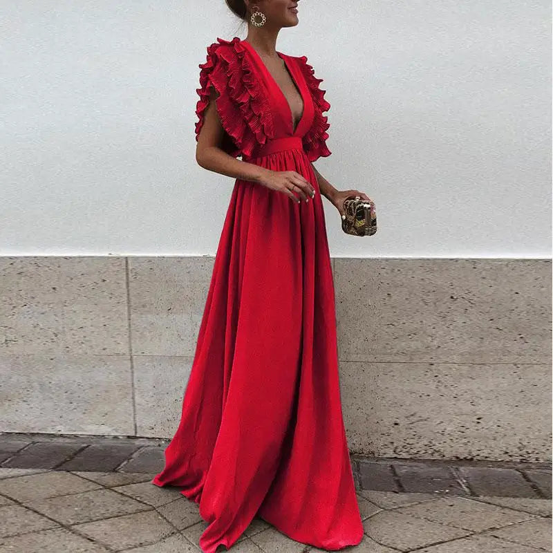 Eva | Elegancka sukienka z marszczonymi rękawami