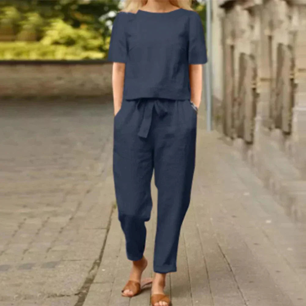 Elegancki, kolorowy 2-częściowy zestaw letni