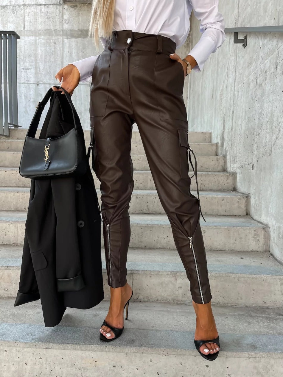 Chloé - Eleganckie skórzane spodnie