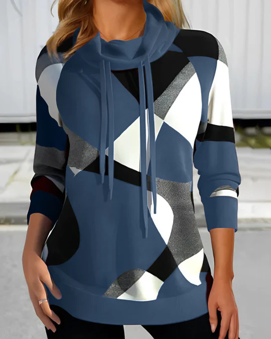 Sweter Vera w kratkę i bluza z kapturem