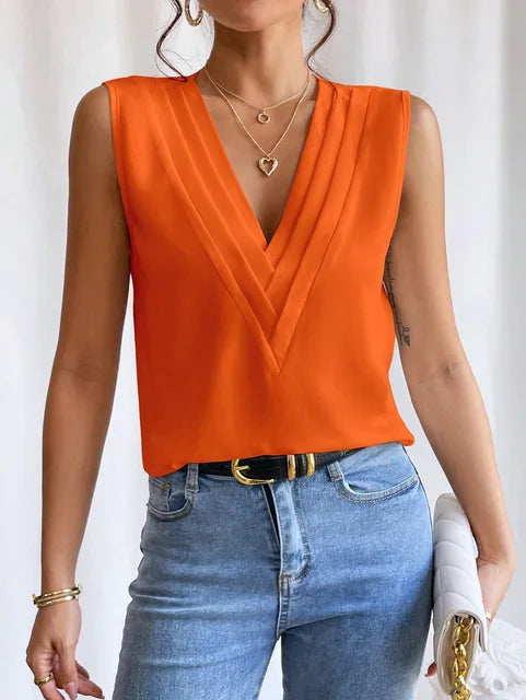 Bluzka Samantha | Elegancka bluzka bez rękawów