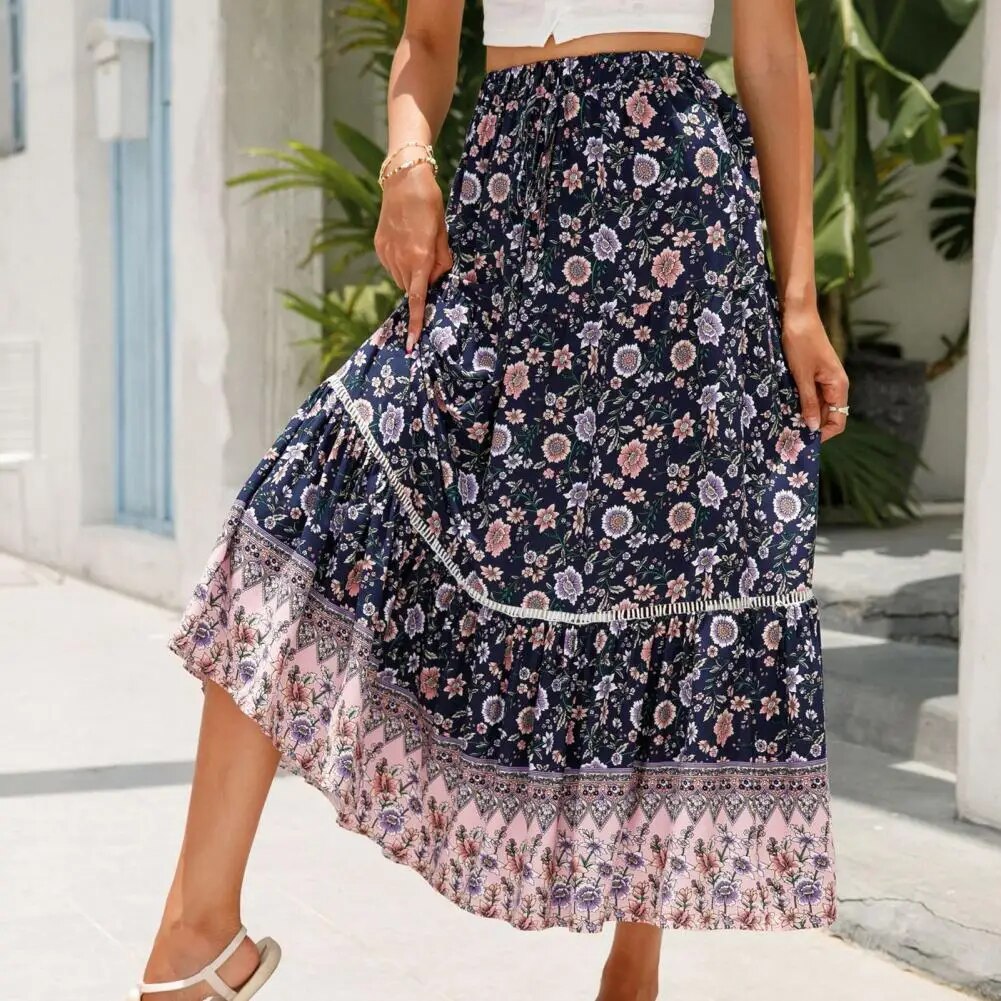 Victoria - Elegancka spódnica maxi z koronkowymi detalami
