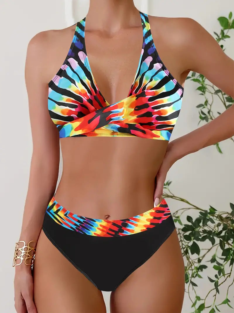 Stylowe bikini z półokrągłym krzyżem