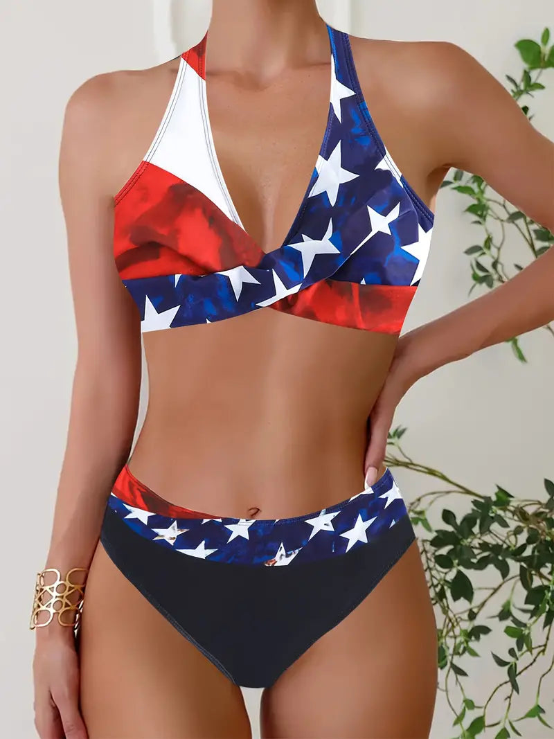 Stylowe bikini z półokrągłym krzyżem