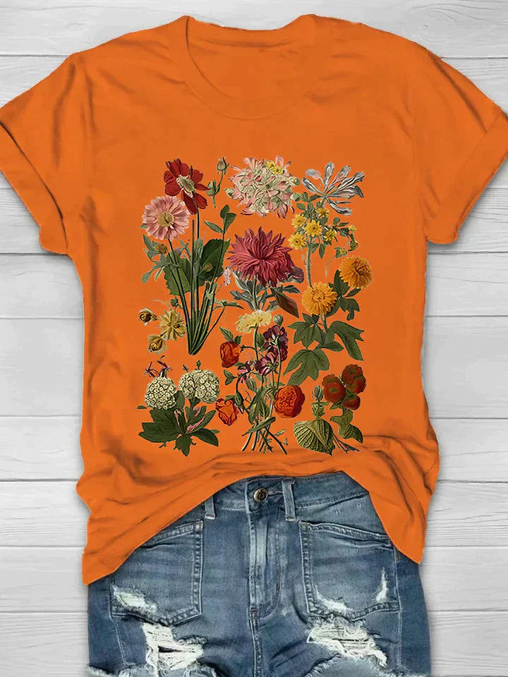 Yana | Vintage Floral T-shirt w stylu retro dla swobodnego szyku