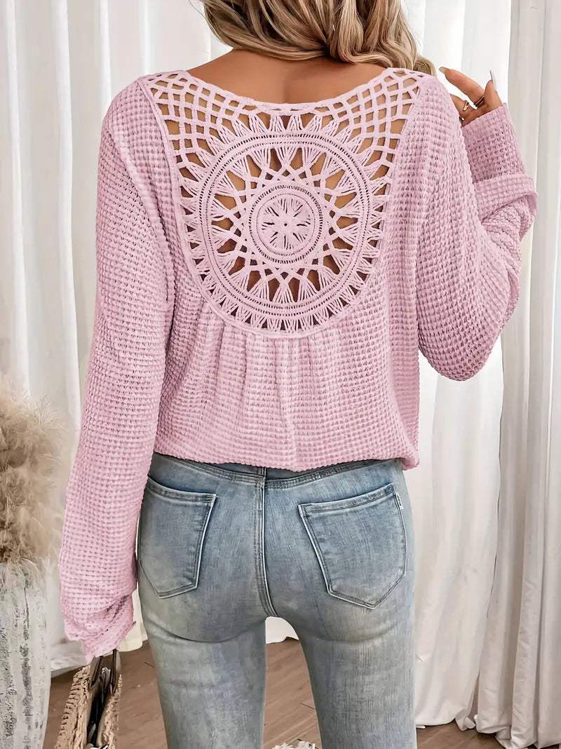Sweter damski z dzianiny V-Neck