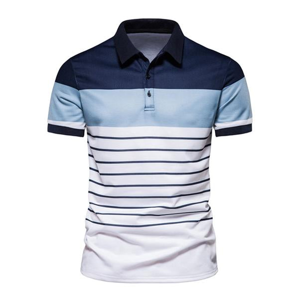 Cezar Polo | Casualowa koszulka polo w paski dla mężczyzn
