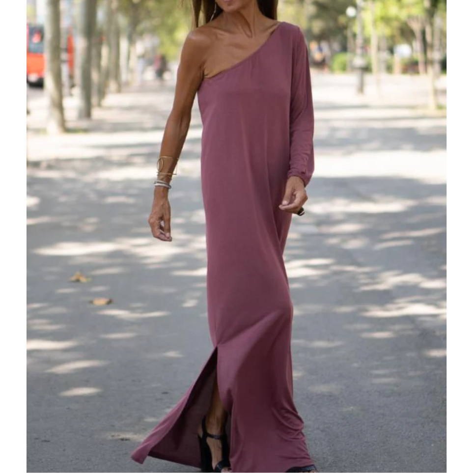 Elegancka i lekka sukienka na jedno ramię