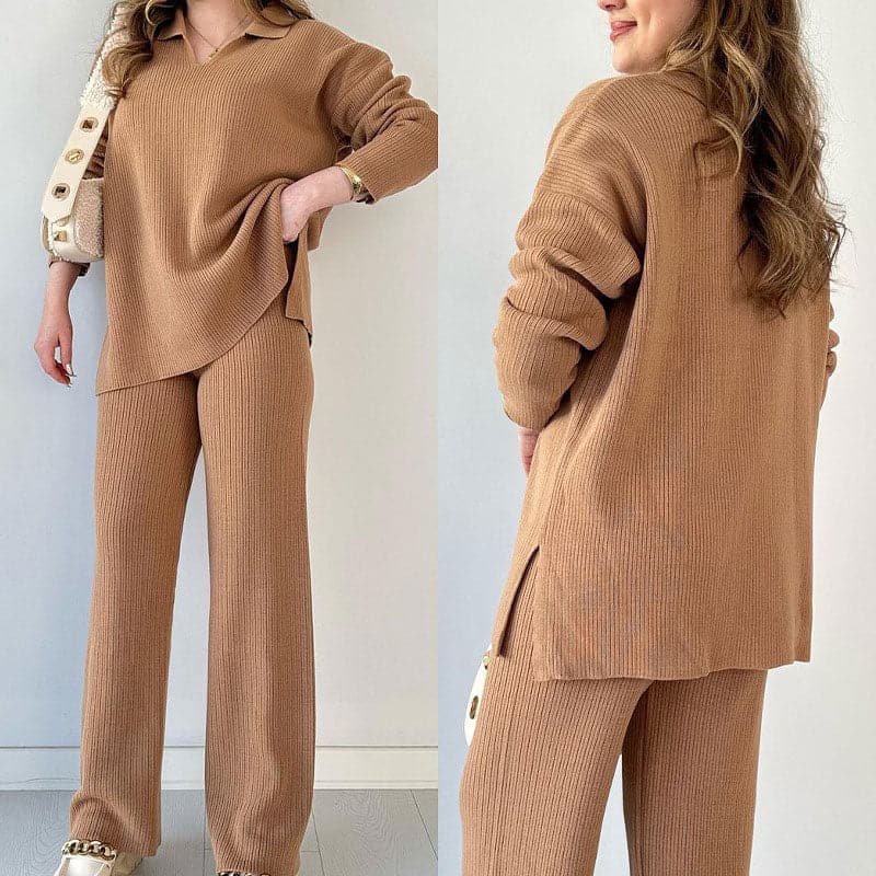 Melanette - Casualowy zestaw koszuli i spodni dla kobiet