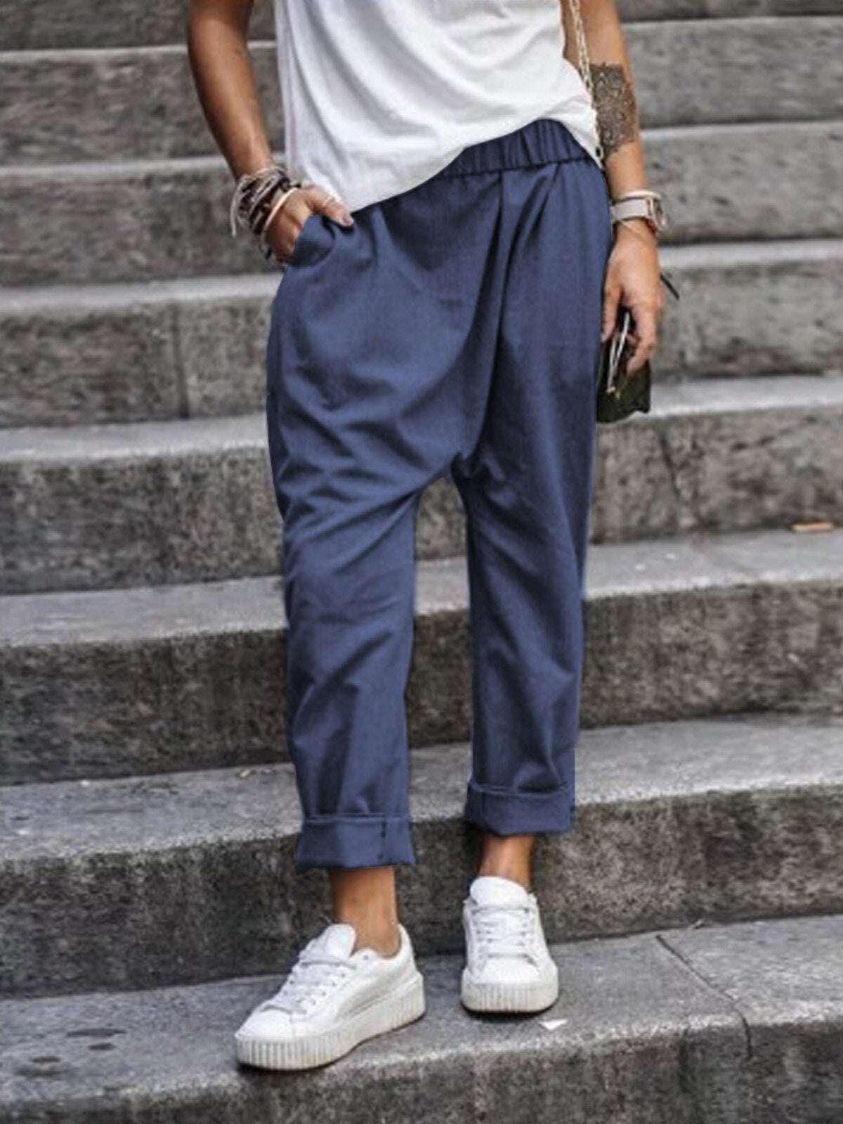 Spodnie lniane casual