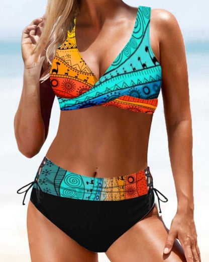 Kolorowy kostium kąpielowy bikini