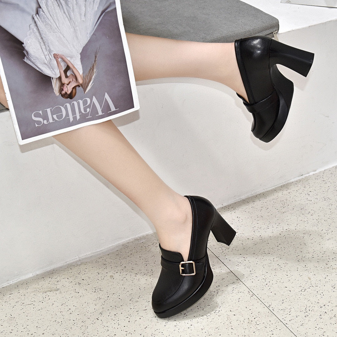 Eleganckie buty damskie z obcasem i klamrą - Shavana