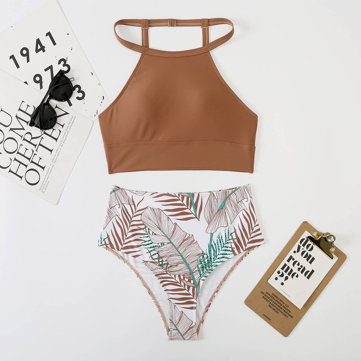 Justina® | Wysoko zapinany stanik bikini z gorącym sznurkiem